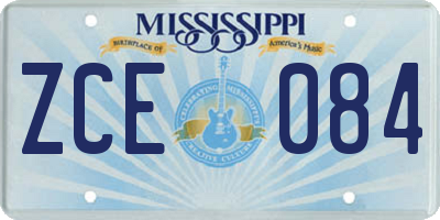 MS license plate ZCE084