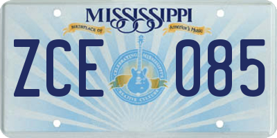 MS license plate ZCE085