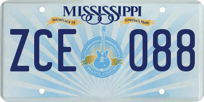 MS license plate ZCE088