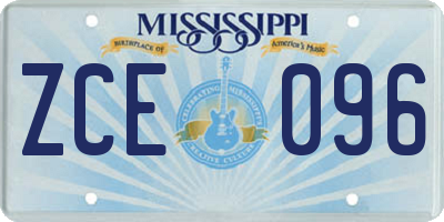 MS license plate ZCE096