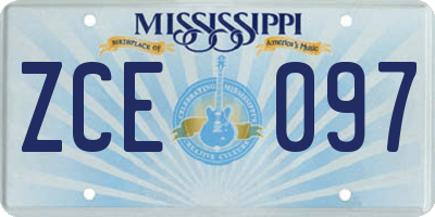 MS license plate ZCE097