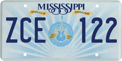 MS license plate ZCE122