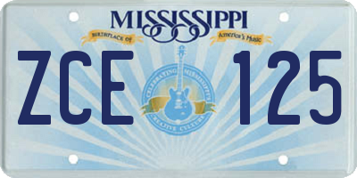 MS license plate ZCE125