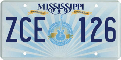 MS license plate ZCE126