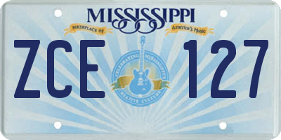 MS license plate ZCE127