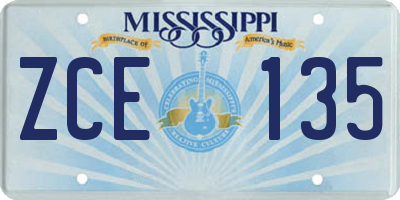 MS license plate ZCE135