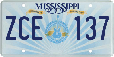 MS license plate ZCE137