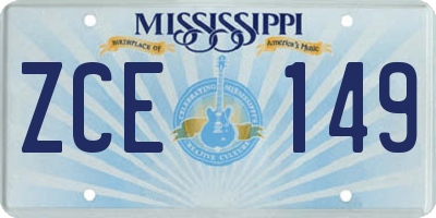 MS license plate ZCE149