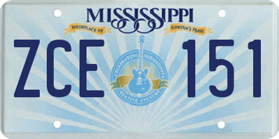 MS license plate ZCE151