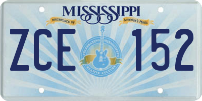 MS license plate ZCE152