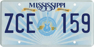 MS license plate ZCE159