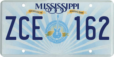 MS license plate ZCE162