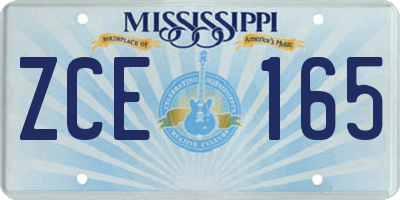 MS license plate ZCE165