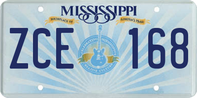 MS license plate ZCE168
