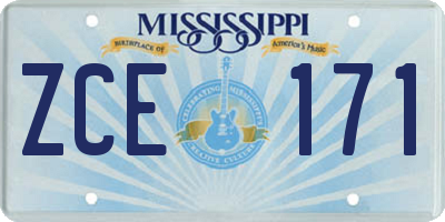 MS license plate ZCE171