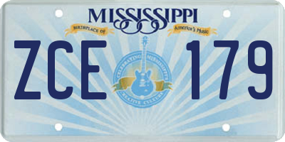 MS license plate ZCE179