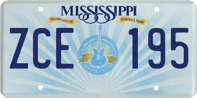 MS license plate ZCE195