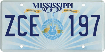 MS license plate ZCE197