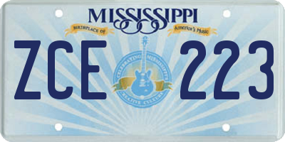 MS license plate ZCE223