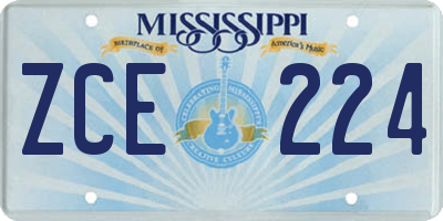 MS license plate ZCE224