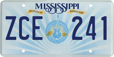 MS license plate ZCE241