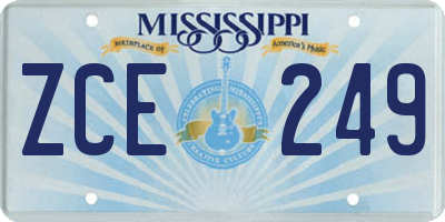 MS license plate ZCE249
