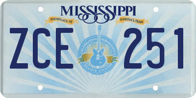 MS license plate ZCE251