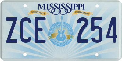 MS license plate ZCE254