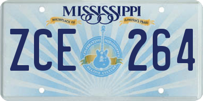 MS license plate ZCE264