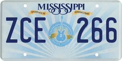 MS license plate ZCE266