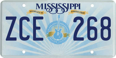 MS license plate ZCE268