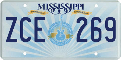 MS license plate ZCE269