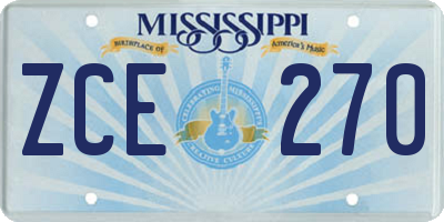 MS license plate ZCE270