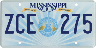 MS license plate ZCE275