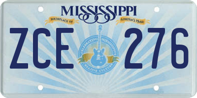 MS license plate ZCE276
