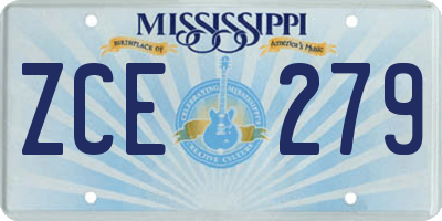 MS license plate ZCE279
