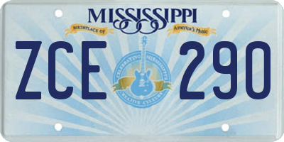 MS license plate ZCE290
