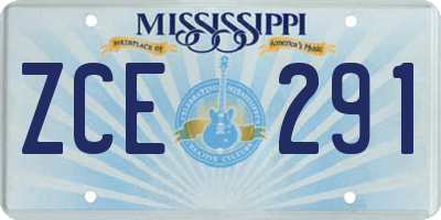 MS license plate ZCE291