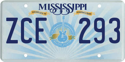 MS license plate ZCE293