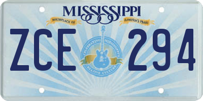 MS license plate ZCE294