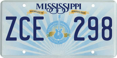 MS license plate ZCE298