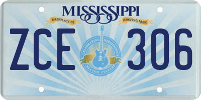 MS license plate ZCE306