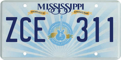 MS license plate ZCE311