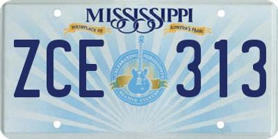 MS license plate ZCE313