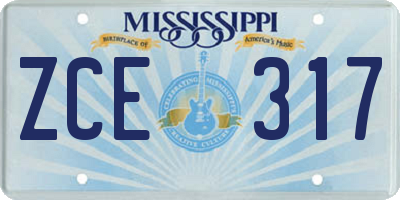 MS license plate ZCE317