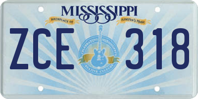 MS license plate ZCE318