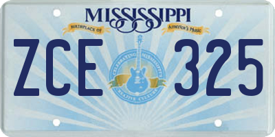 MS license plate ZCE325