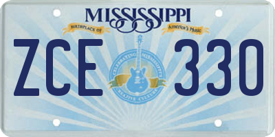 MS license plate ZCE330