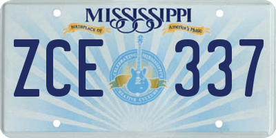 MS license plate ZCE337