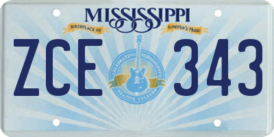 MS license plate ZCE343